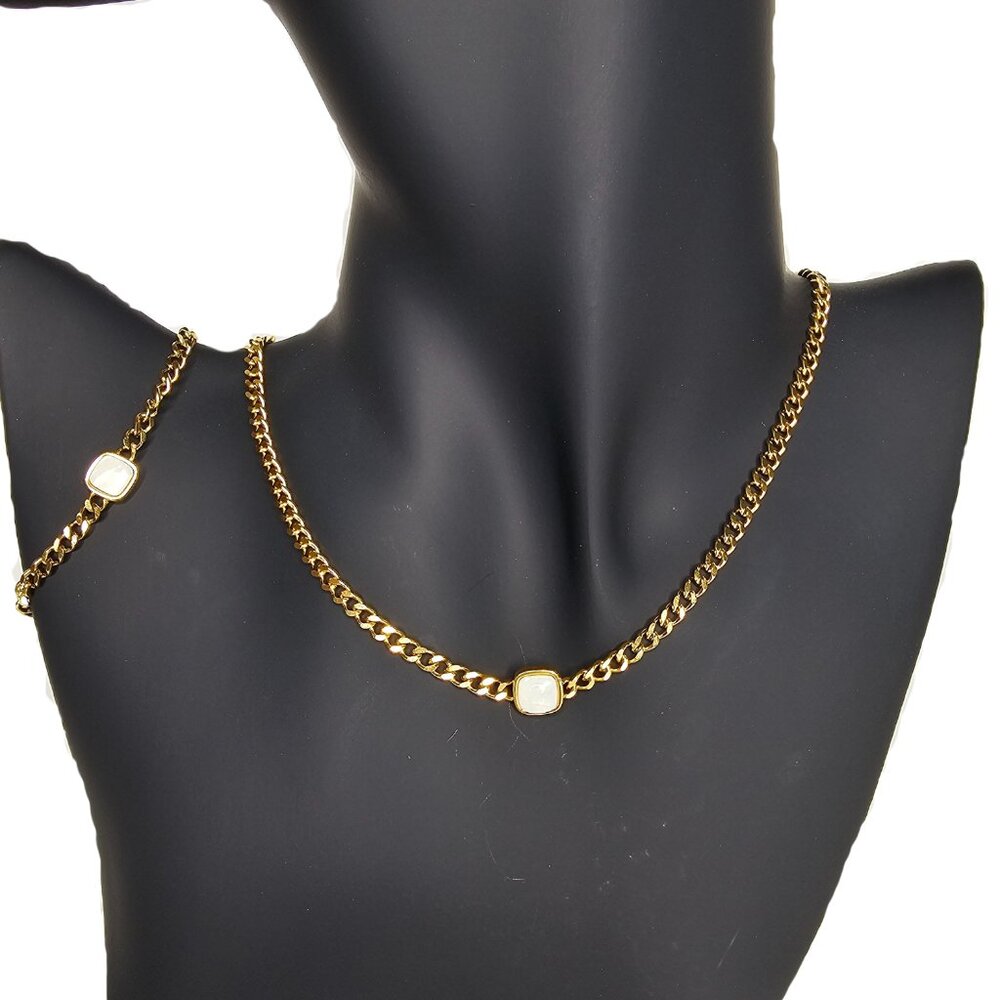 SLIDE Jewels "Iconic" 18K Gold-Plated & Pearlized Necklace & Bracelet Set | $109